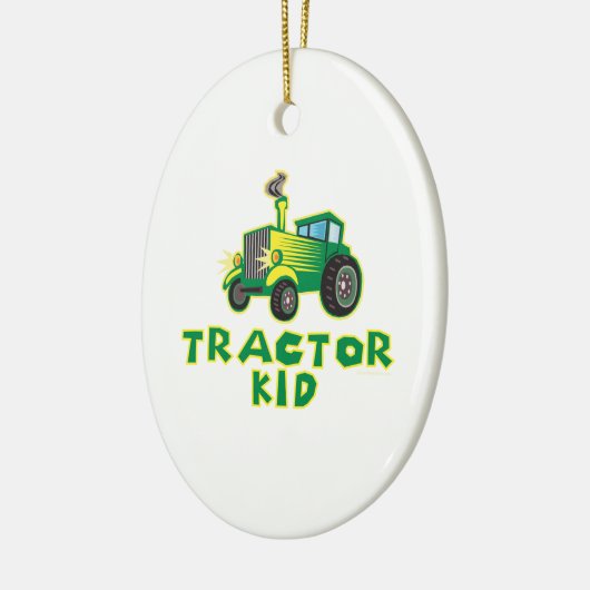 Kind tractor, groen keramisch ornament (Links)