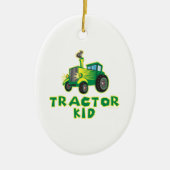 Kind tractor, groen keramisch ornament (Voorkant)