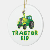 Kind tractor, groen keramisch ornament (Links)