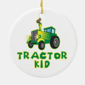 Kind tractor, groen keramisch ornament (Achterkant)