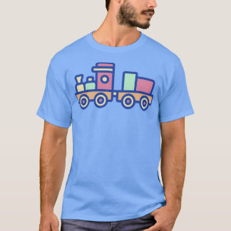 Kind treinen voor het ontwerpen van wolkstoomlocom t-shirt