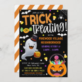 Kind Trick or treat Halloween Feestuitnodiging Kaart (Voorkant / Achterkant)