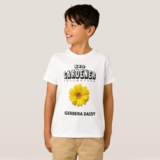 Kind Tuinman Collectie Kind T-shirt Gerber Daisy (Voorkant volledig)