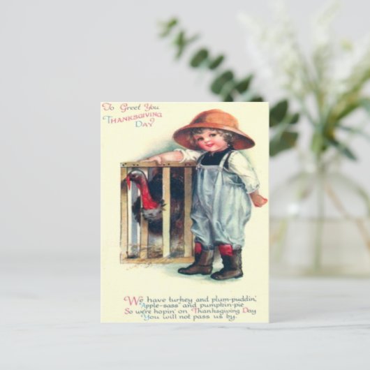 Kind & Turkije Briefkaart (Staand voorkant)