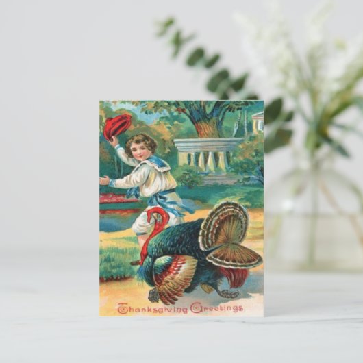 Kind & Turkije Briefkaart (Staand voorkant)