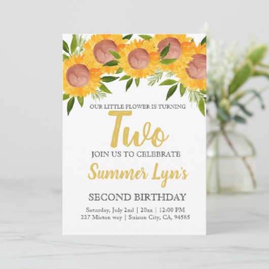 Kind tweede verjaardag kaart (Staand voorkant)