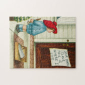  kind uit de jaren 1910 met brief aan de kerstman legpuzzel (Horizontaal)