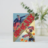Kind Uncle Sam Amerikaanse vlag Vuurwerk Briefkaart (Staand voorkant)