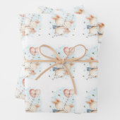 Kind Valentijn Konijntje Hartballonnen Inpakpapier Vel (In situ)