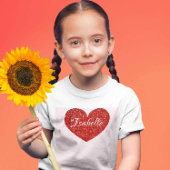 Kind Valentijn Uitrusting op maat Faux Glitter T-shirt