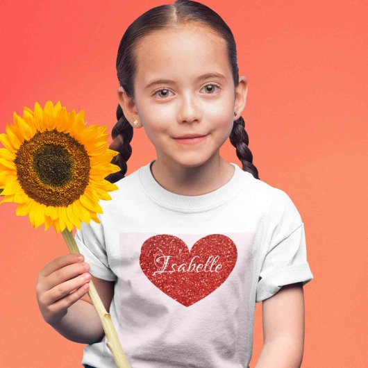 Kind Valentijn Uitrusting op maat Faux Glitter T-shirt