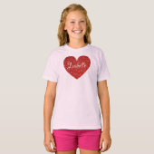 Kind Valentijn Uitrusting op maat Faux Glitter T-shirt (Voorkant volledig)