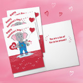Kind Valentijnsdag Card met Cartoon Elephant Feestdagen Kaart