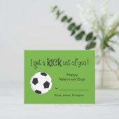 Kind Valentijnsdag Card - Soccer Love Feestdagenkaart (Staand voorkant)
