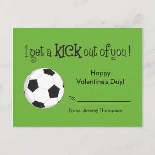 Kind Valentijnsdag Card - Soccer Love Feestdagenkaart