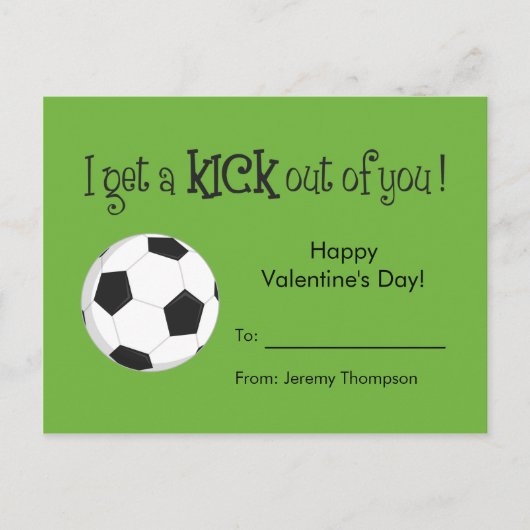 Kind Valentijnsdag Card - Soccer Love Feestdagenkaart (Voorkant)