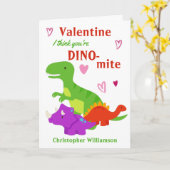 Kind Valentijnsdag Dino-mite Dinosaur Kaart (Gele Bloem)