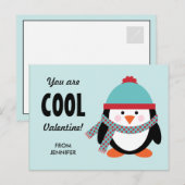 Kind Valentijnsdag Kaart - Cool Penguin (Voorkant / Achterkant)