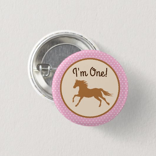 Kind van Cowgirl Ronde Button 3,2 Cm (Voorkant /achterkant)