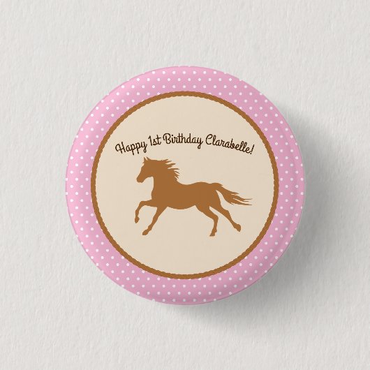 Kind van Cowgirl Ronde Button 3,2 Cm (Voorkant)