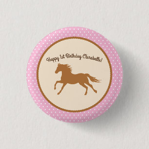 Kind van Cowgirl Ronde Button 3,2 Cm