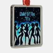 Kind van de 70's Blauwgroen Metalen Ornament (Rechts)