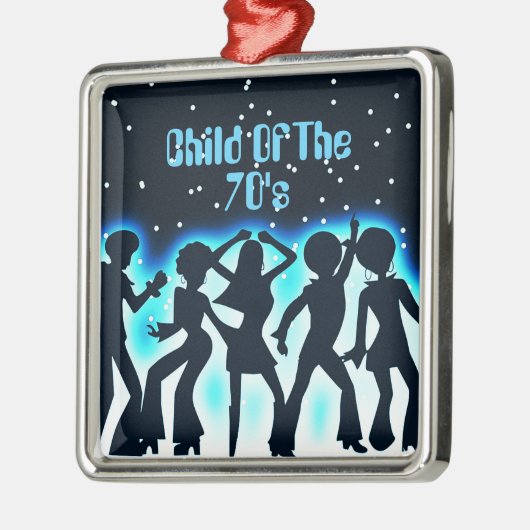 Kind van de 70's Blauwgroen Metalen Ornament (Links)