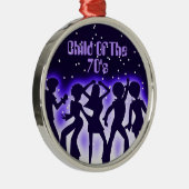 Kind van de 70's Paars Metalen Ornament (Rechts)
