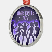 Kind van de 70's Paars Metalen Ornament (Links)