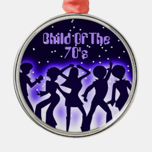 Kind van de 70's Paars Metalen Ornament