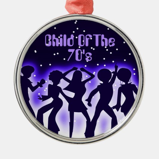 Kind van de 70's Paars Metalen Ornament (Voorkant)