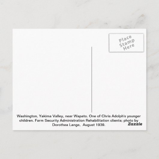 Kind van de Depressie Briefkaart (Achterkant)