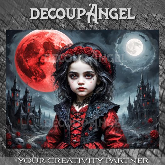 Kind van de Dubbele Maan - Decoupage - Tissuepapier