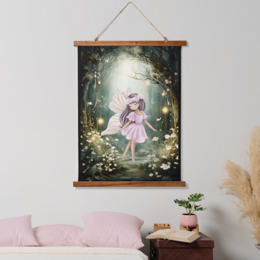 Kind van de Enchanted Forest Fairy Hangend Wandkleed (Slaapkamer)