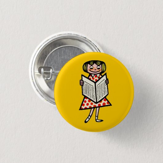 Kind van de Franse krant Girl 1950 Ronde Button 3,2 Cm (Voorkant /achterkant)
