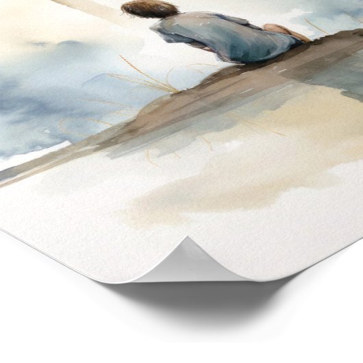 Kind van de Here Waterverf print minimalistisch (Hoek)