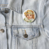 Kind van de lente ronde button 5,7 cm (In situ)