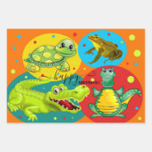 Kind van de oranje Cute Animals Inpakpapier Vel (Voorkant 3)