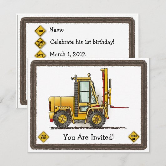 Kind van de partij van Forklift Truck Kaart (Voorkant / Achterkant)