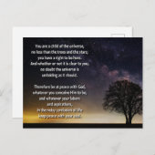 Kind van de Universe - Citaatkaart Briefkaart (Voorkant / Achterkant)