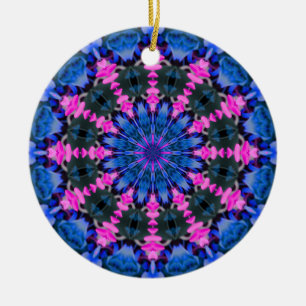 Kind van de ventilator (roze-blauw) keramisch ornament