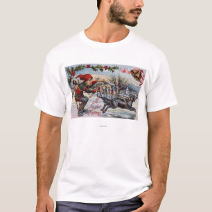 Kind van Dog Pulling over ijsSchaatsen T-shirt