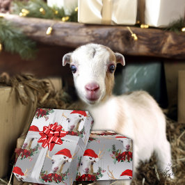 Kind van Goat Kerstmis Schattig LaMancha in Antler Cadeaupapier
