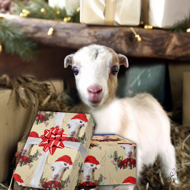 Kind van Goat Kerstmis Schattig LaMancha in Antler Cadeaupapier