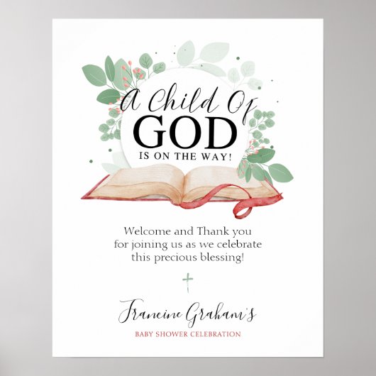 Kind van God Baby shower welkom teken Poster (Voorkant)