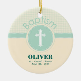 Kind van God Baptisme, Genderneutraal Groen Keramisch Ornament