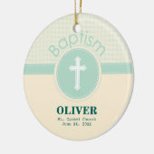 Kind van God Baptisme, Genderneutraal Groen Keramisch Ornament (Links)