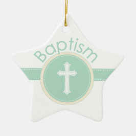 Kind van God Baptisme, Genderneutraal Groen Keramisch Ornament
