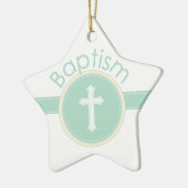 Kind van God Baptisme, Genderneutraal Groen Keramisch Ornament (Links)