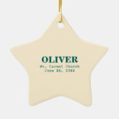 Kind van God Baptisme, Genderneutraal Groen Keramisch Ornament (Achterkant)